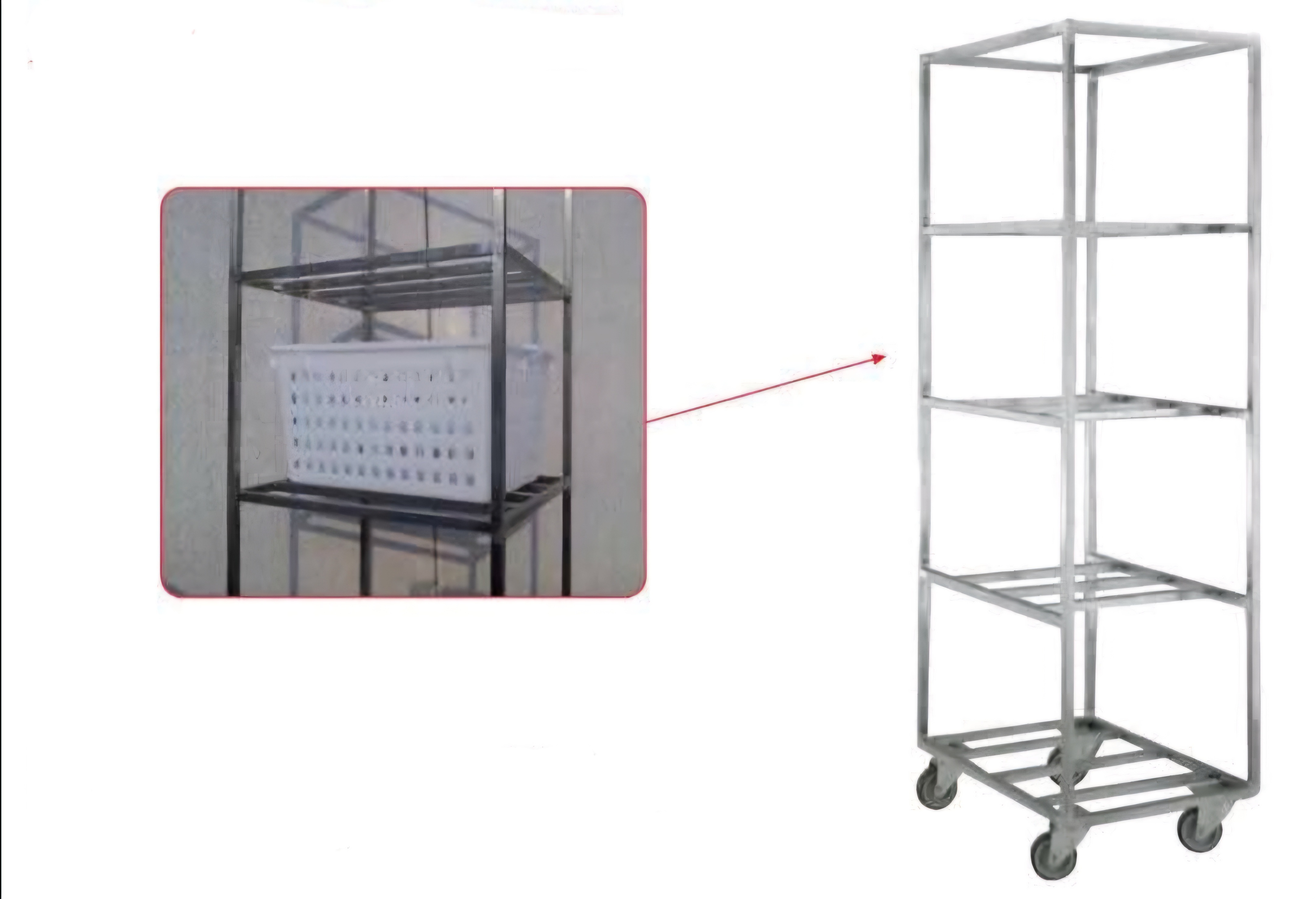 Racks for basket inox